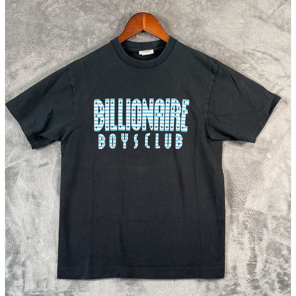 Vintage Billionaire Boys Club T Shirt Medium Black Straight Logo Made in Japan